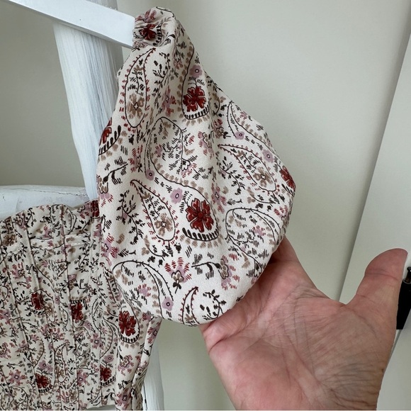 Windsor Cropped Corset Floral Puffed Short Sleeve Top Size Small - Picture 7 of 14